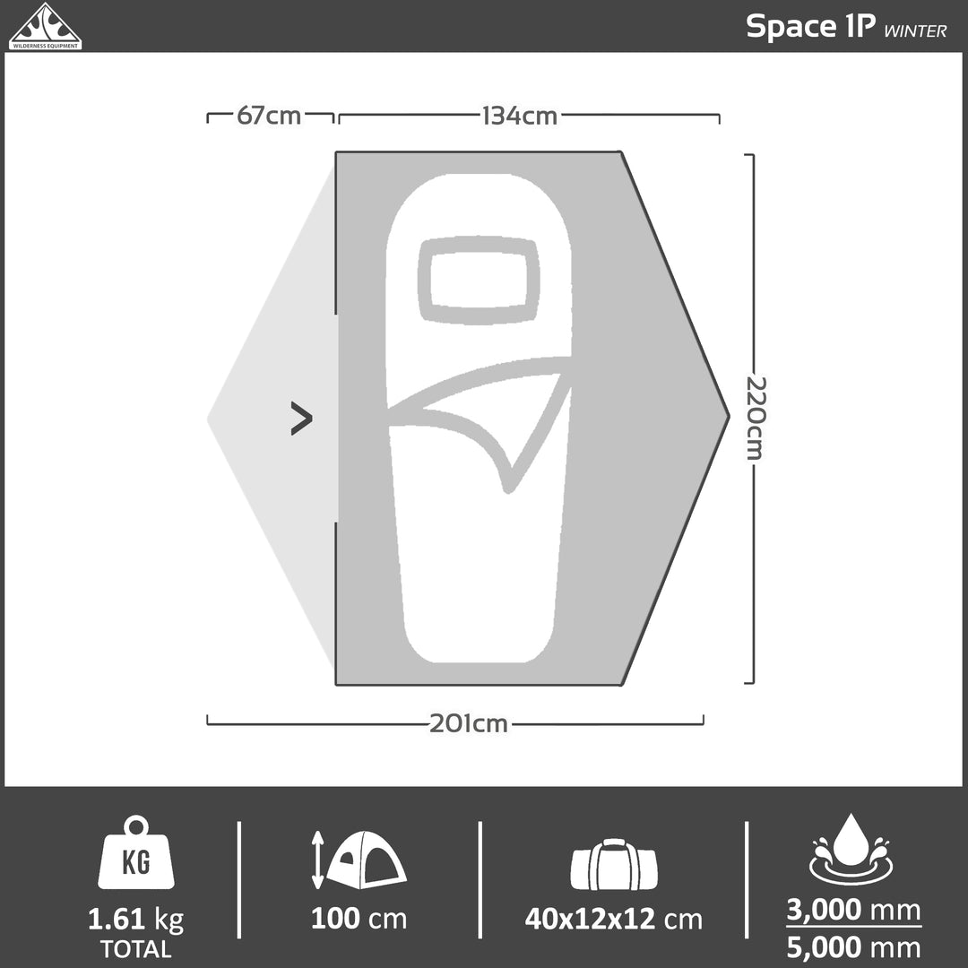 Space 1P Winter Hiking Tent - Nylon Inner