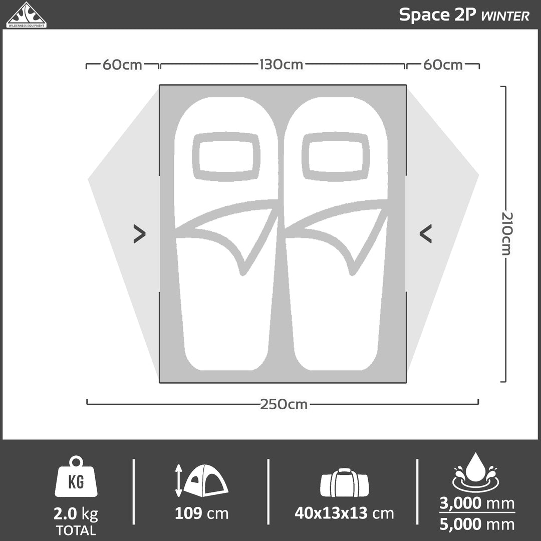 Space 2P Winter Hiking Tent - Nylon Inner