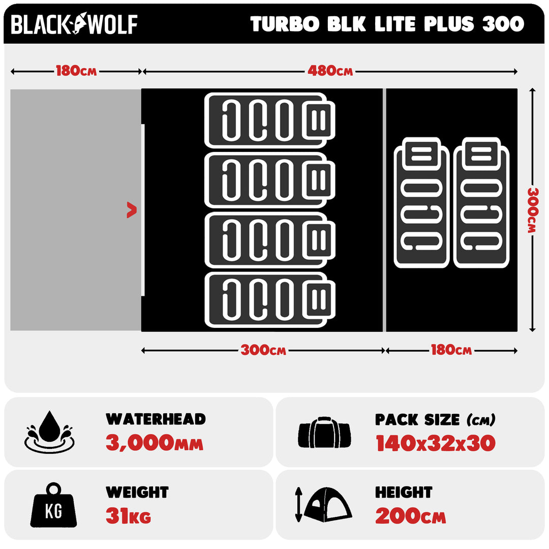 Turbo BLK Lite Plus 300 Tent