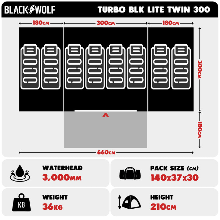 Turbo BLK Lite Twin 300 Tent