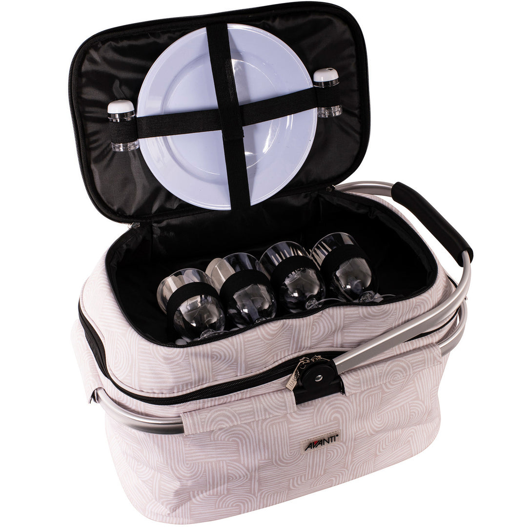 4 Person Insulated Cooler Picnic Basket