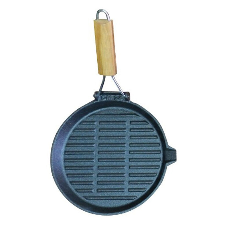 Round Cast Iron Frypan with Folding Handle
