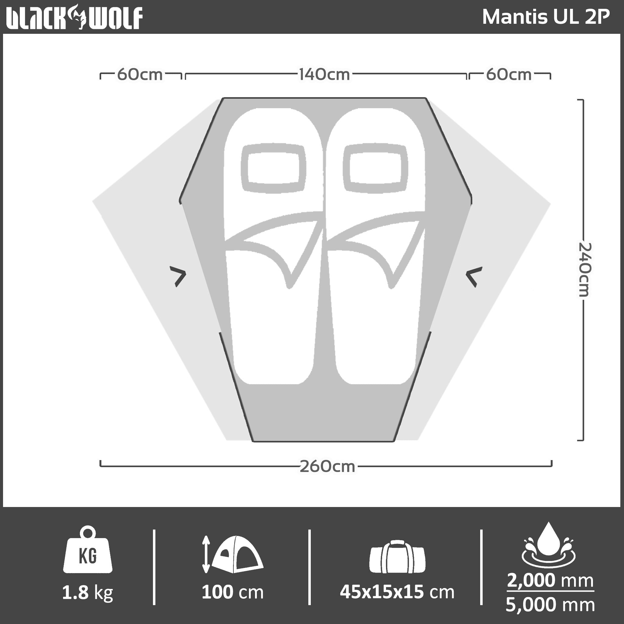 Mantis UL 2 Hiking Tent Outdoors and Beyond Nowra