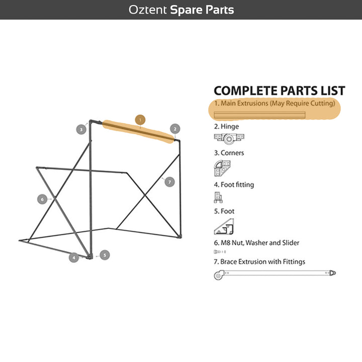Main Extrusion - Oztent Spare Part #1