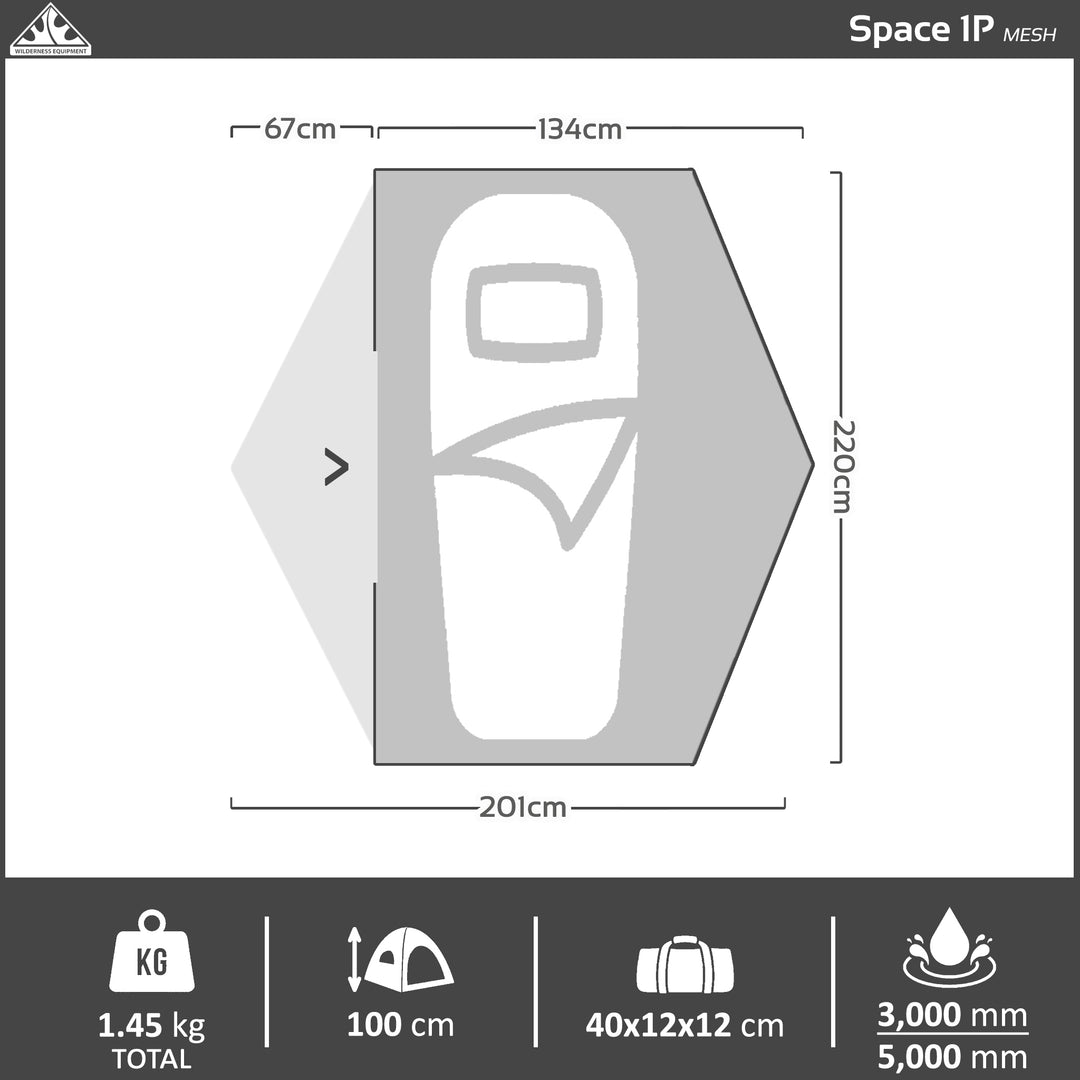 Space 1P Hiking Tent - Mesh Inner